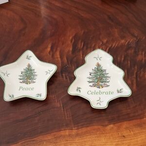 Holiday Spode Christmas Tree Trinket Dishes